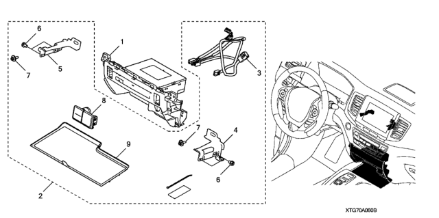 2020 Honda Pilot 5 Door EX (AWD/SENSING) KA 6AT CD Player (Infotainment) Diagram