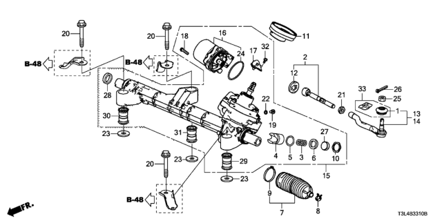 2013 Honda Accord P.S. Gear Box (L4) Diagram