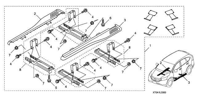 2015 Honda CR-V Bracket Kit (One Side Only) Diagram for 08L33-T0A-100R1