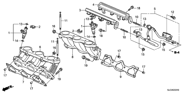 2014 Honda Ridgeline Fuel Injector Diagram
