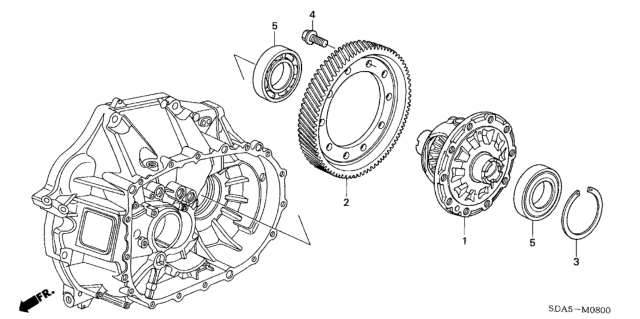 2004 Honda Accord MT Differential (L4) Diagram