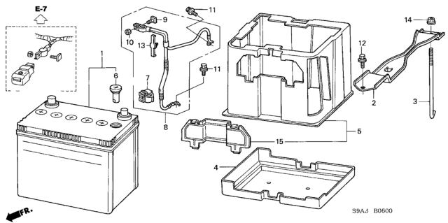 2004 Honda CR-V Cable Assembly, Battery Ground Diagram for 32600-S9A-920