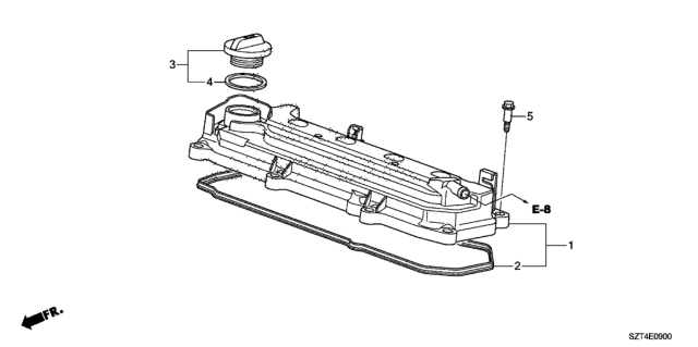 2011 Honda CR-Z Cylinder Head Cover Diagram