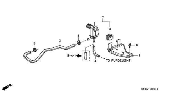 2002 Honda Accord Purge Control Solenoid Valve (V6) Diagram