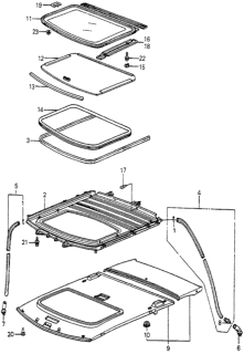 1983 Honda Accord Trim, Roof *NH45L* (ROOMY GRAY) Diagram for 71985-SA5-920ZC