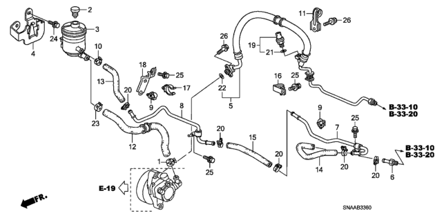 2009 Honda Civic P.S. Lines Diagram