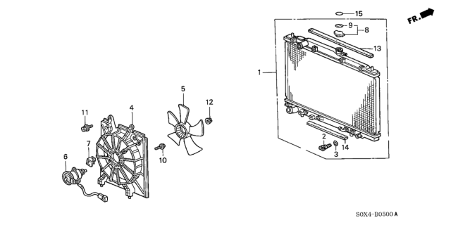 2002 Honda Odyssey Motor, Cooling Fan Diagram for 19030-P8F-A01