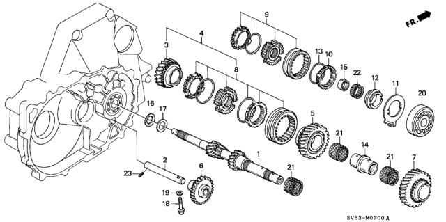 1997 Honda Accord MT Mainshaft Diagram