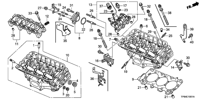 2012 Honda Crosstour Rear Cylinder Head (V6) Diagram