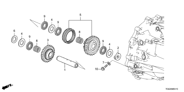 2021 Honda Civic 5 Door SPORT (TOURING) KA 6MT MT Reverse Gear Shaft Diagram