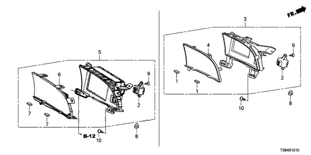 2015 Honda Civic Display Assy., Center (Tft)(Coo) Diagram for 78270-TS8-A02