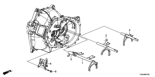 2020 Honda Fit Piece, Reverse Shift Diagram for 24240-RF8-000