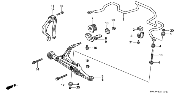 1998 Honda Civic Front Lower Arm Diagram