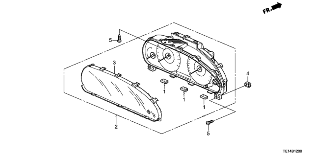 2012 Honda Accord Meter Assembly, Combination Diagram for 78100-TE0-A43