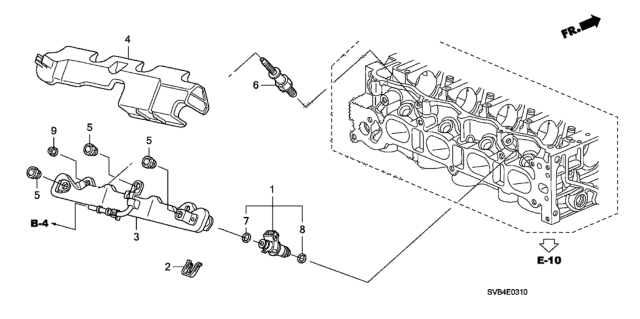 2011 Honda Civic Fuel Injector (1.8L) Diagram