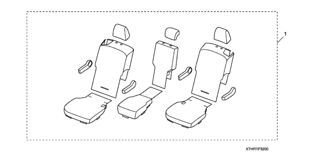 2021 Honda Odyssey 5 Door EXL (HPPG 10AT) KA XAT Second Row Seat Cover (8 Passenger) Diagram