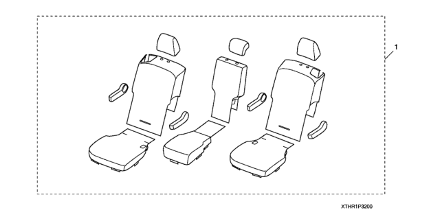 2020 Honda Odyssey Second Row Seat Cover (8 Passenger) Diagram