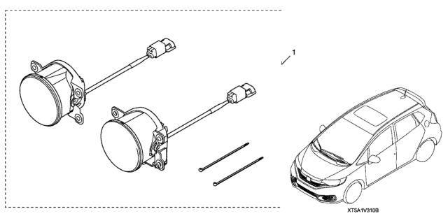 2020 Honda Fit 5 Door EX KA CVT Foglight Kit (Led) Diagram