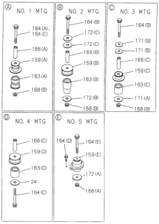 2000 Honda Passport Bolt (Cab/No.4 Mounting) (10X102) Diagram for 8-97091-599-0