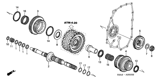 2003 Honda CR-V AT Mainshaft Diagram