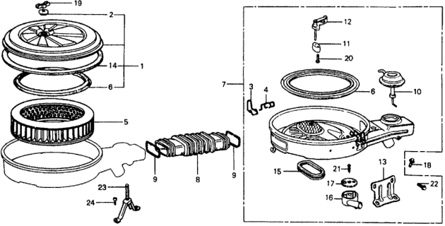 1978 Honda Civic 3 Door ** KL HMT Air Cleaner Diagram