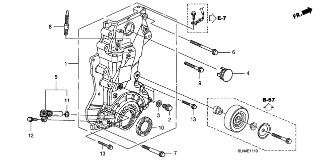 2008 Honda Fit Case Assembly, Chain Diagram for 11410-PWC-010