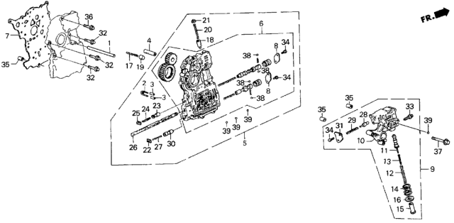 1984 Honda Civic 4 Door GL KA 3AT AT Main Valve Body Diagram