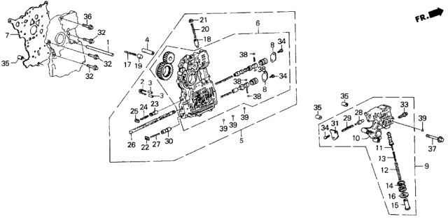 1984 Honda Civic AT Main Valve Body Diagram