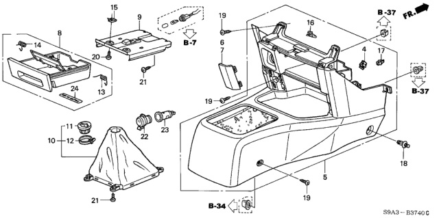 2004 Honda CR-V Ring (A) Diagram for 83415-S9A-003