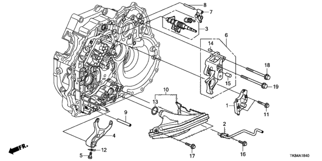 2012 Honda Odyssey AT Shift Fork Diagram