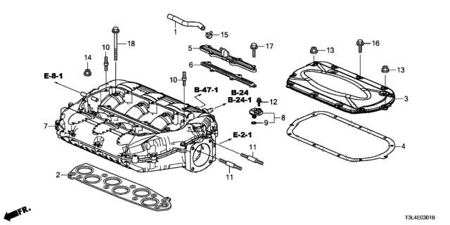 2016 Honda Accord Intake Manifold (V6) Diagram