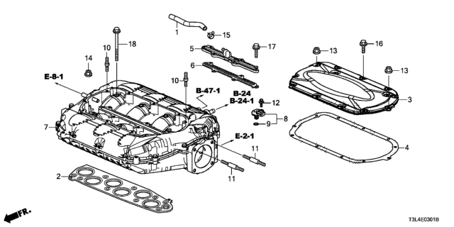 2014 Honda Accord Intake Manifold (V6) Diagram