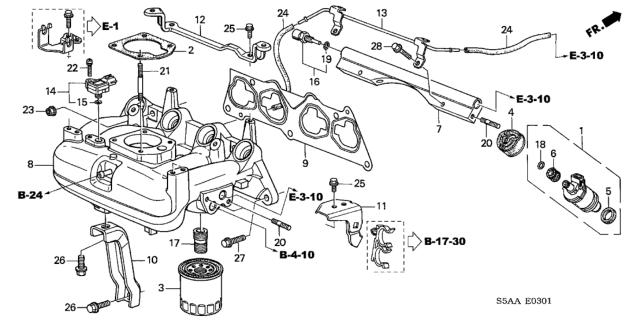 2004 Honda Civic 4 Door GX KA CVT Intake Manifold Diagram