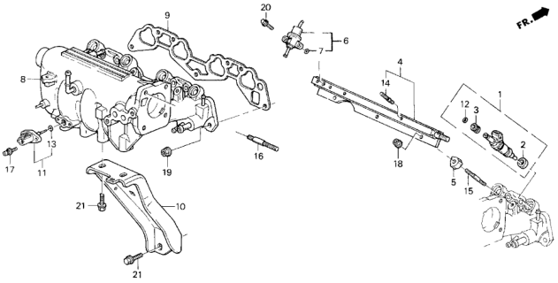 1994 Honda Del Sol 2 Door S KA 5MT Intake Manifold Diagram