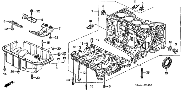 2006 Honda CR-V Cylinder Block - Oil Pan Diagram