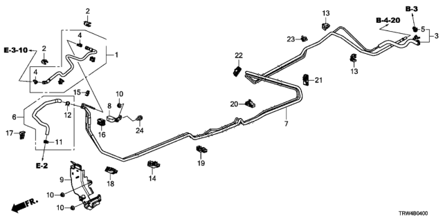 2020 Honda Clarity Plug-In Hybrid Fuel Pipe Diagram