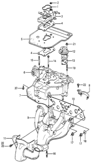 1983 Honda Accord Plate, Carburetor Insulator Diagram for 16216-PC1-010