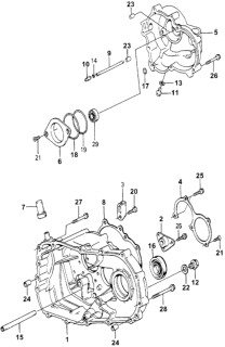 1979 Honda Accord HMT Transmission Housing Diagram