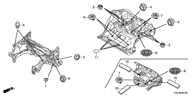 2017 Honda Civic Grommet (Front) Diagram