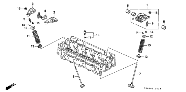 1993 Honda Civic Collar D, In. Rocker Diagram for 14654-P08-000