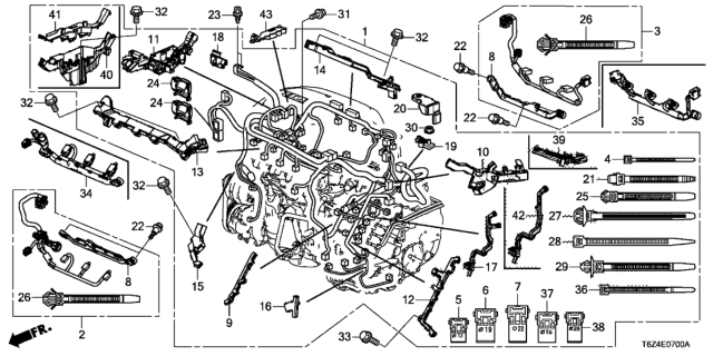 2021 Honda Ridgeline WIRE HARNESS, ENGINE Diagram for 32110-5MJ-A10