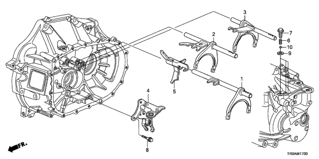 2013 Honda Civic Piece, Reverse Shift Diagram for 24240-PNS-000