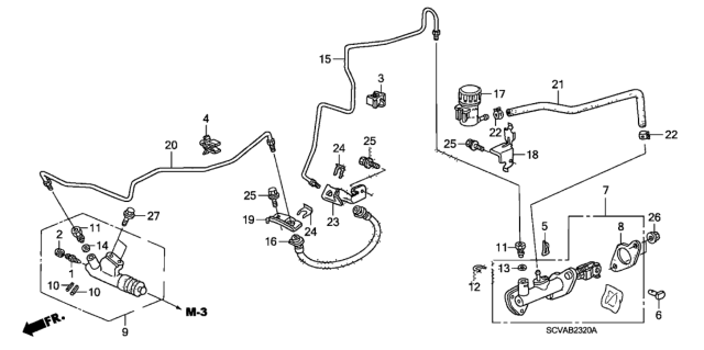 2009 Honda Element Clutch Master Cylinder Diagram