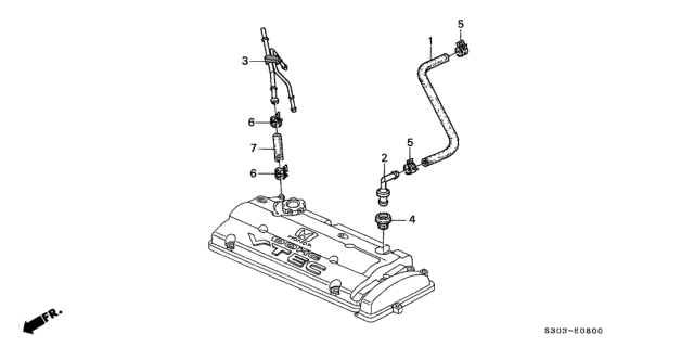 1999 Honda Prelude 2 Door BASE KA 5MT Breather Tube Diagram