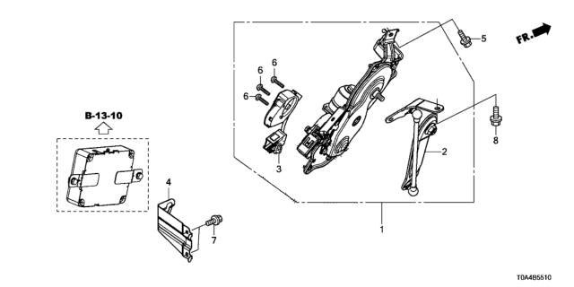 2016 Honda CR-V Set Arm Assy.Ptg Diagram for 74966-T1G-E01