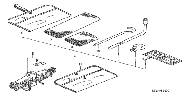 2004 Honda Insight Tools - Jack Diagram