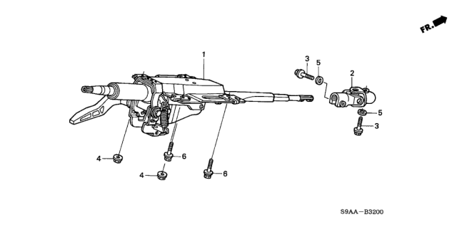 2006 Honda CR-V Steering Column Diagram