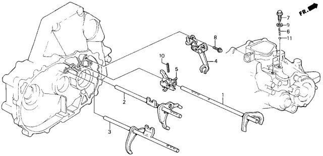 1996 Honda Prelude MT Shift Fork Diagram