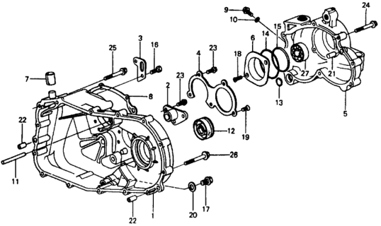 1979 Honda Civic HMT Transmission Housing Diagram