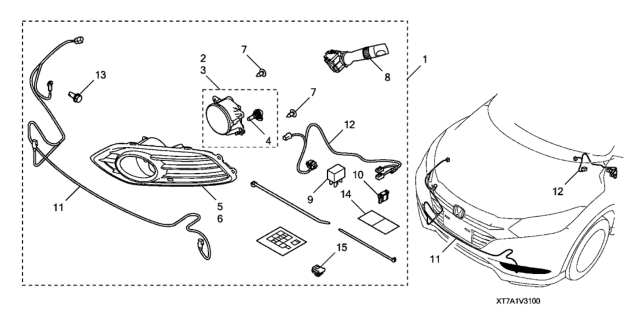 2019 Honda HR-V 5 Door LX (2WD CELAYA) KA CVT Foglights Diagram